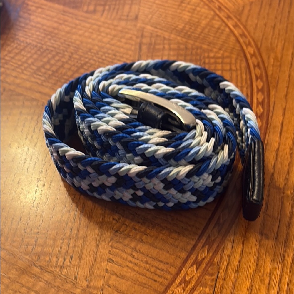 Johnston & Murphy Blue Braided Belt